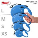 Smycz flexi automatyczna New Classic S taśma 5 m - dla psa do 15 kg, kolor niebieski Flexi