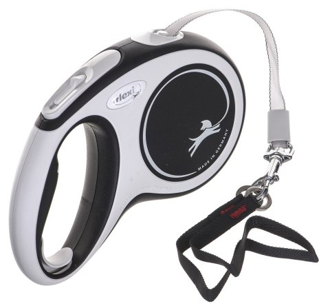 Smycz flexi automatyczna New Comfort M taśma 5 m - dla psa do 25 kg, kolor czarny Flexi