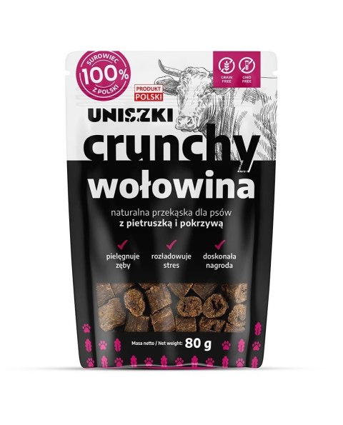 UNISZKI Crunchy wołowina - Pietruszka Pokrzywa 80g UNISZKI