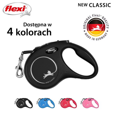 Smycz flexi automatyczna New Classic S czarna - taśma dla psa do 15 kg - 5 m Flexi