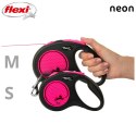 Smycz flexi automatyczna New Neon S taśma 5 m - dla psa do 15 kg, kolor różowy Flexi