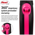 Smycz flexi automatyczna New Neon S taśma 5 m - dla psa do 15 kg, kolor różowy Flexi