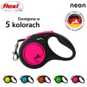 Smycz flexi automatyczna New Neon S taśma 5 m - dla psa do 15 kg, kolor różowy Flexi