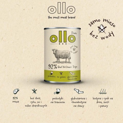Ollo Pure Wołowina zielone Żwacze 850g OLLO