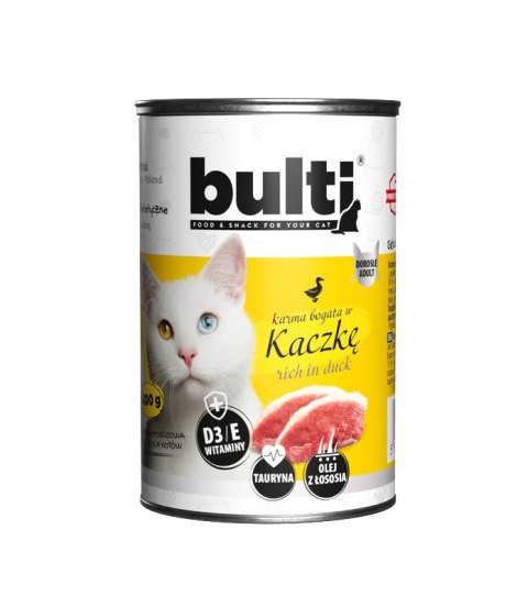 BULTI mielonka bogata w kaczkę dla kota 400g Bult