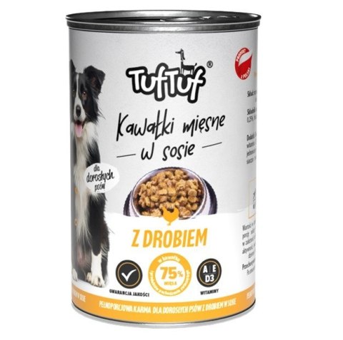 Tuf Tuf Puszka kawałki mięsne z drobiem dla psa 1250g TufTuf