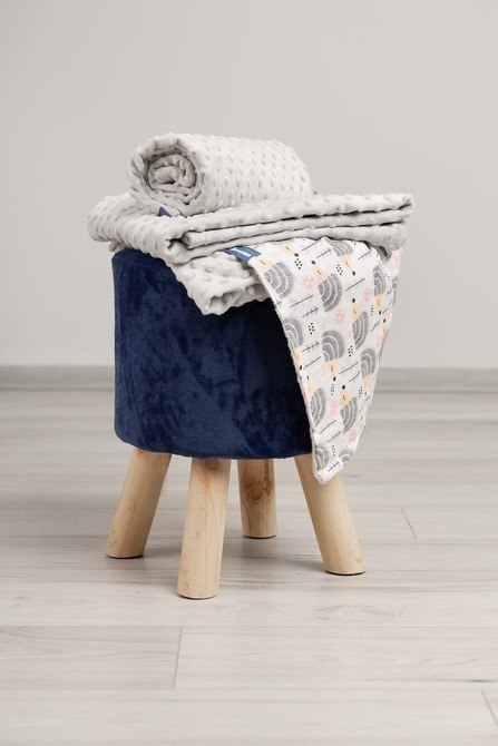LEKKI KOCYK MINKY 75 x 100 JEŻYKI SZARY