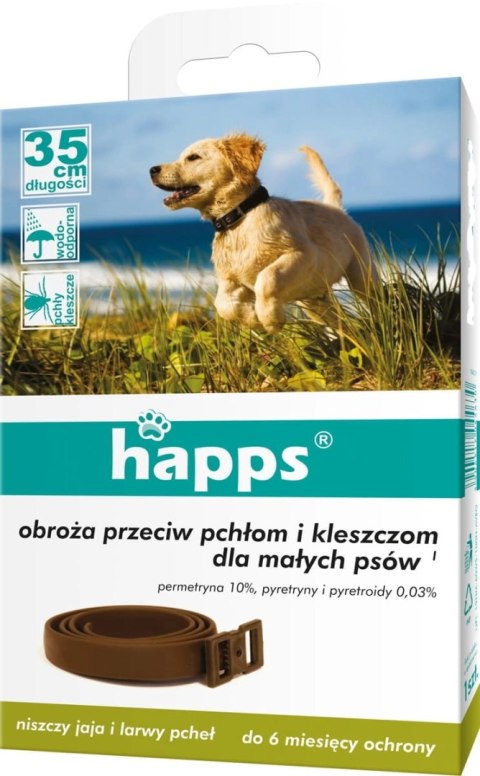 Bros Happs Obroża Przeciw Pchłom I Kleszczom Dla Małych Psów 35cm