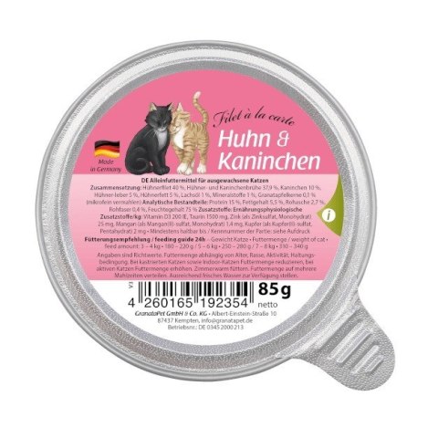 GranataPet Filet a la carte kurczak z królikiem karma dla kota 85g GranataPet