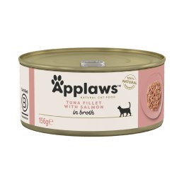 Applaws Cat Tin Tuna Fillet with Salmon in Broth 156g Applaws
