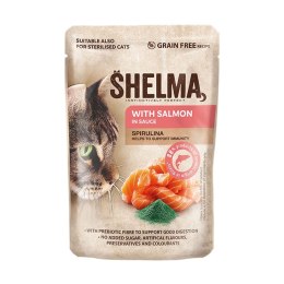 SHELMA saszetka z łososiem i spiruliną dla kota 85g SHELMA
