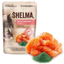 SHELMA saszetka z łososiem i spiruliną dla kota 85g SHELMA