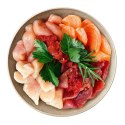 SHELMA saszetka - pełnoporcjowa bezzbożowa karma dla dorosłych kotów. Z łososiem, dorszem, wołowiną i kurczakiem 4x85g SHELMA