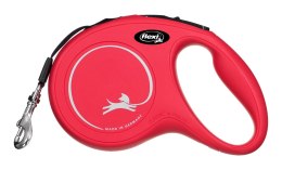 Smycz flexi automatyczna New Classic M taśma 5 m - dla psów do 25 kg, kolor czerwony Flexi