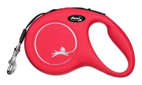 Smycz flexi automatyczna New Classic M taśma 5 m - dla psów do 25 kg, kolor czerwony Flexi