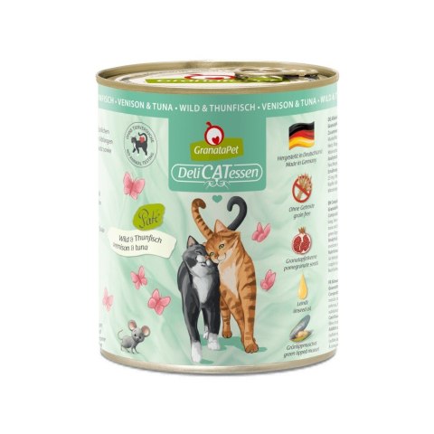 GranataPet DeliCatessen dziczyzna i tuńczyk karma mokra dla kota 800g GranataPet