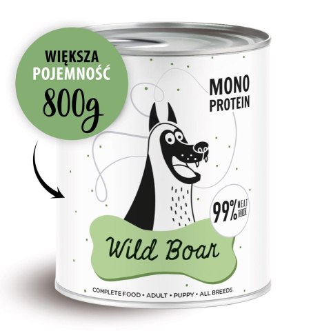Paka Zwierzaka Pepe Wild Boar 99% dziczyzna 800g PAKA ZWIERZAKA