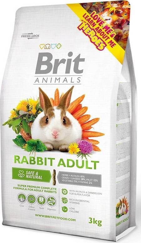 Brit Animals Rabbit Adult Complete 3kg Brit