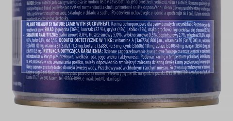 Brit Premium By Nature Lamb&BUCKWHEAT 800g Brit