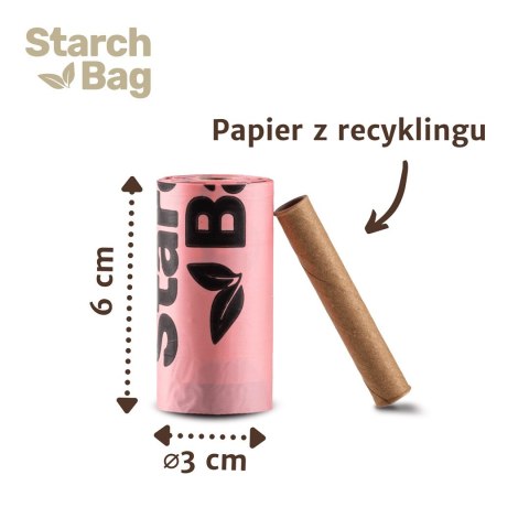 STARCHBAG BIOworki 8 rolek x 15 szt. kol. liliowy Starch Bag