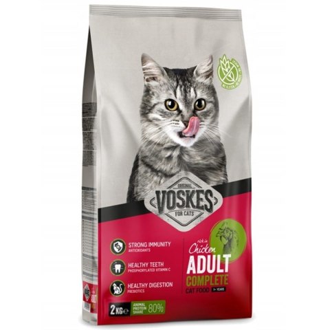Voskes Adult Chicken - sucha karma dla dorosłych kotów z kurczakiem 2kg Voskes