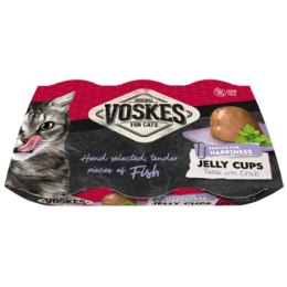 Voskes Jelly Cups Tuna & Crab - galaretka z tuńczykiem i krabem przysmak dla kota 6x25g Voskes
