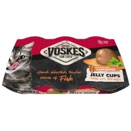 Voskes Jelly Cups Tuna & Prawn - galaretka z tuńczykiem i krewetkami przysmak dla kota 6x25g Voskes