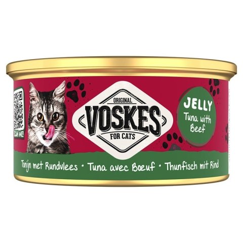 Voskes Jelly Tuna With Beef - tuńczyk z wołowiną w galarecie mokra karma dla kota 85g Voskes