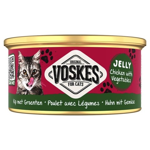 Voskes Jelly Wetfood Chicken With Vegetables - kurczak z warzywami w galarecie mokra karma dla kota 85g Voskes