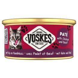 Voskes Paté Wetfood With Chicken & Beef - pasztet z kurczakiem i wołowiną karma dla kota 85g Voskes