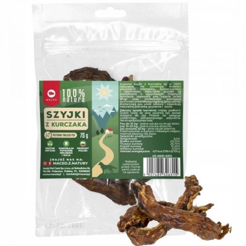 MACED Kurze szyjki 100% Natura - przysmak dla psa - 75 g MACED