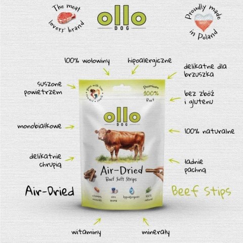 Ollo suszone paski przysmak z wołowiny dla psa 80g OLLO