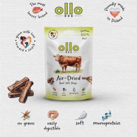 Ollo suszone paski przysmak z wołowiny dla psa 80g OLLO