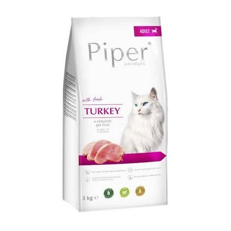 DOLINA NOTECI Piper Animals z indykiem - sucha karma dla kota - 3 kg DOLINA NOTECI