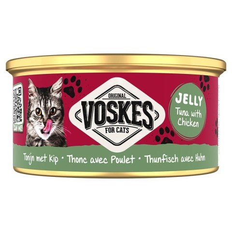 Voskes Jelly Tuna With Chicken - tuńczyk z kurczakiem w galarecie mokra karma dla kota 85g Voskes