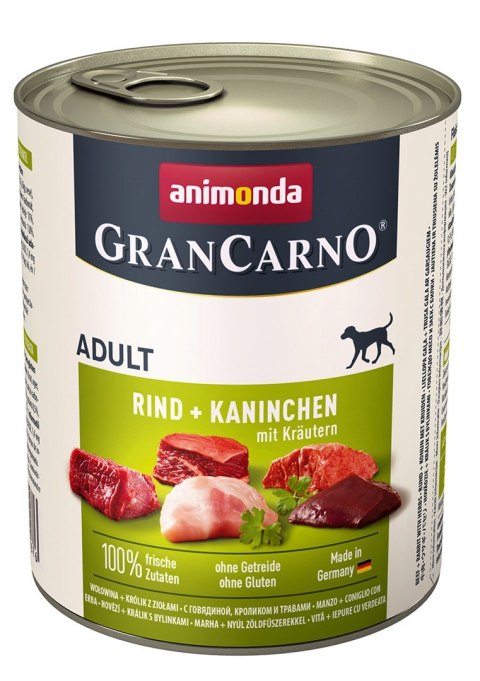 ANIMONDA Grancarno Adult wołowina, królik i zioła - mokra karma dla psa - 800g Animonda