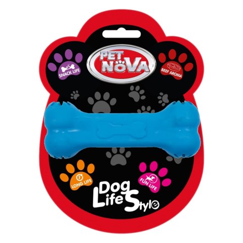 Pet Nova zabawka - kość na przysmaki z aromatem wołowiny niebieska 11cm