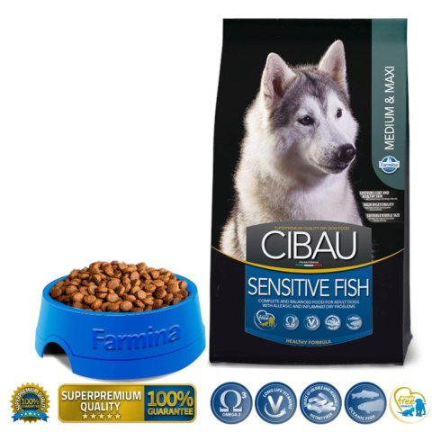 FARMINA Cibau Sensitive Fish Medium & Maxi - sucha karma dla psa - 12 kg Farmina