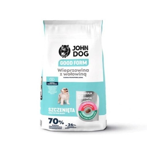 JOHN DOG Good Form Puppy Wieprzowina z wołowiną - sucha karma dla psa - 12 kg JOHN DOG