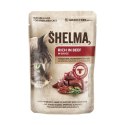 SHELMA saszetka - pełnoporcjowa bezzbożowa karma dla dorosłych kotów. Z kurczakiem, wołowiną, indykiem, kaczką 12x 85 g SHELMA