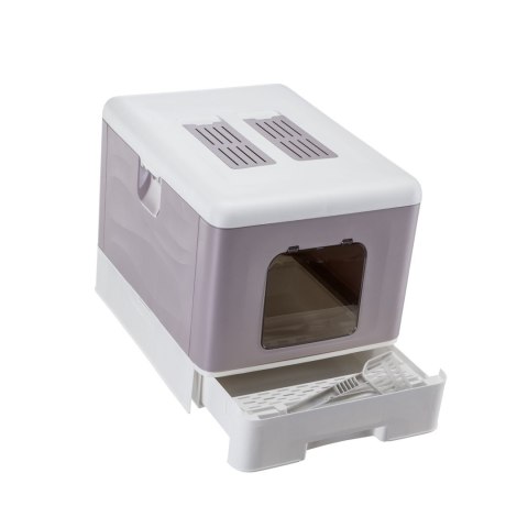 FERPLAST SAHARA TOILET GREY PINK kuweta dla kota FERPLAST