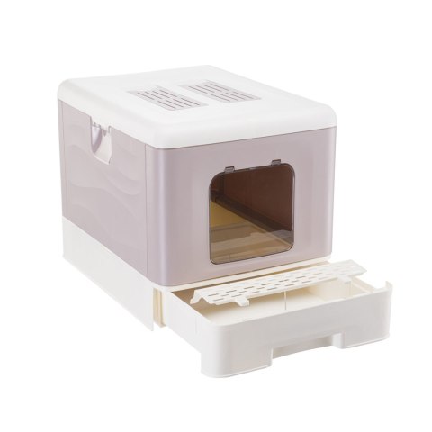 FERPLAST SAHARA TOILET GREY PINK kuweta dla kota FERPLAST
