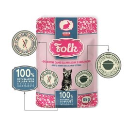FOLK Kitten Delikatne danie dla malucha z królikiem saszetka 85g Folk