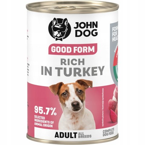 John Dog GOOD FORM DOROSŁY INDYKA KARMA 400g JOHN DOG