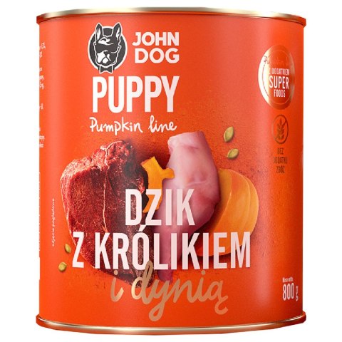 John Dog PUMPKIN Puppy dzik,królik,dynia 800g JOHN DOG