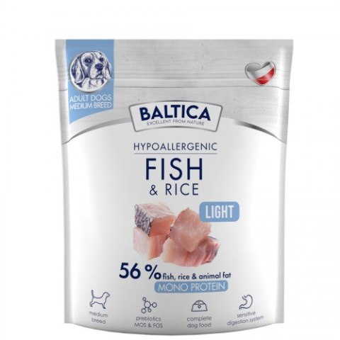 BALTICA NUTRACEUTIC Hypoallergenic Fish & Rice Light M 1kg BALTICA