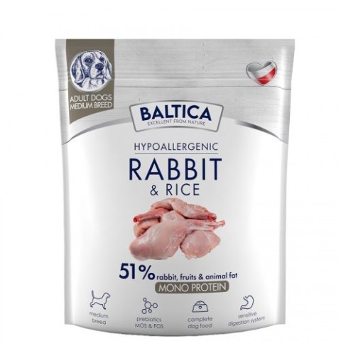 BALTICA NUTRACEUTIC Hypoallergenic Rabbit & Rice M 1kg BALTICA