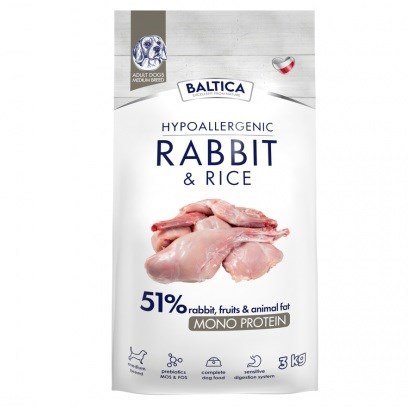 BALTICA NUTRACEUTIC Hypoallergenic Rabbit & Rice M 3kg BALTICA