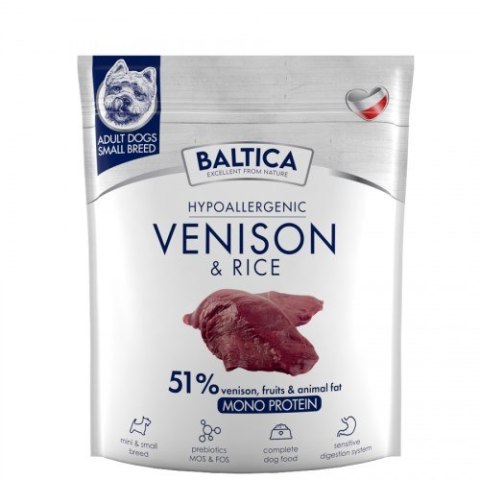 BALTICA NUTRACEUTIC Hypoallergenic Venison & rice XS / S 1kg BALTICA