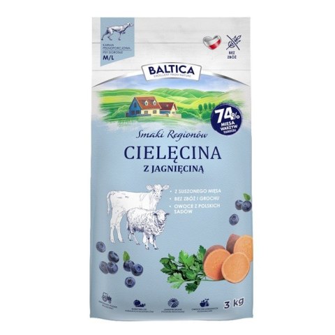 BALTICA SMAKI REGIONÓW Cielęcina z jagnięciną M / L 3kg BALTICA